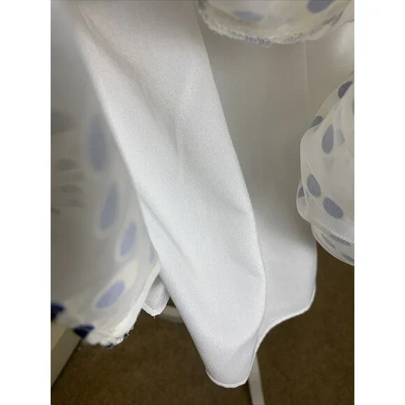 Lilly Pulitzer Madelina Dress Large Bennet Blue Polka Dot Ruffle Summer Flirty - Picture 12 of 16